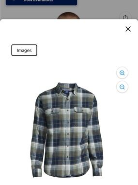 NWT Plaid Button-Down Shirt in Navy and Olive